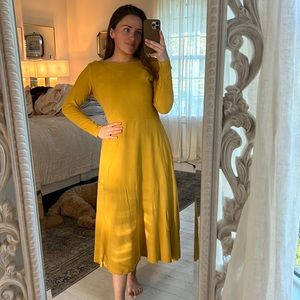 Golden yellow suede like dress